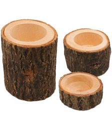 PORTACANDELA CON CORTECCIA